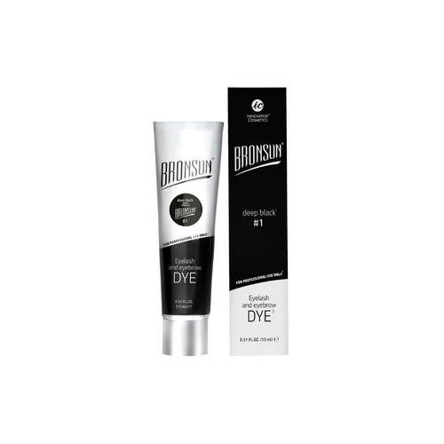 Bronsun lash and brow dye tint, highly pigmented stains the skin up to 7 days and hairs up tp 7 weeks. south africa