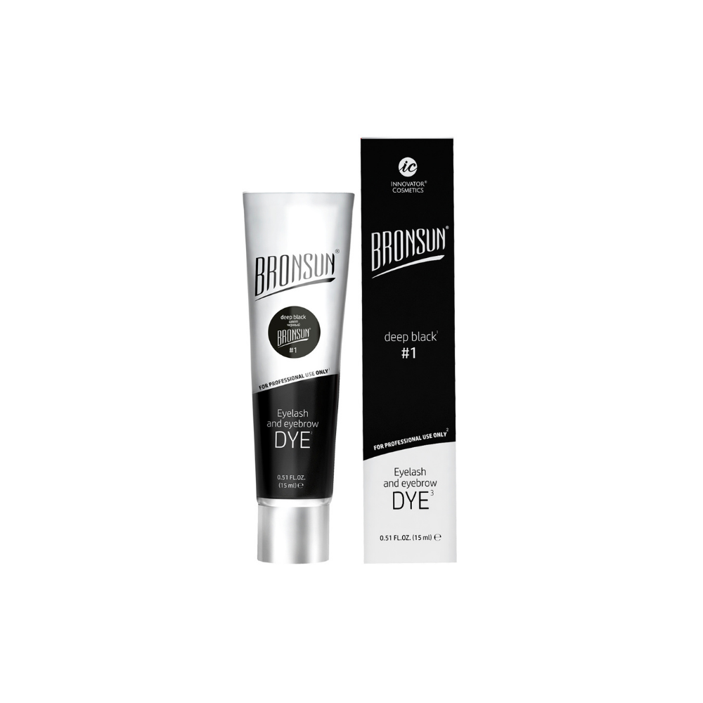 Bronsun lash and brow dye tint, highly pigmented stains the skin up to 7 days and hairs up tp 7 weeks. south africa