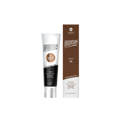 Bronsun lash and brow dye tint, highly pigmented stains the skin up to 7 days and hairs up tp 7 weeks. south africa